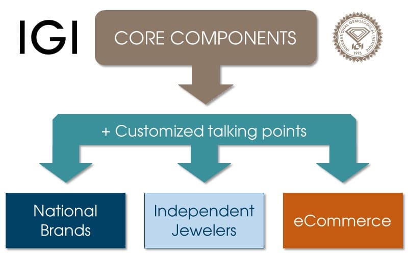 Diagram of core components of IGI's eLearning lessons