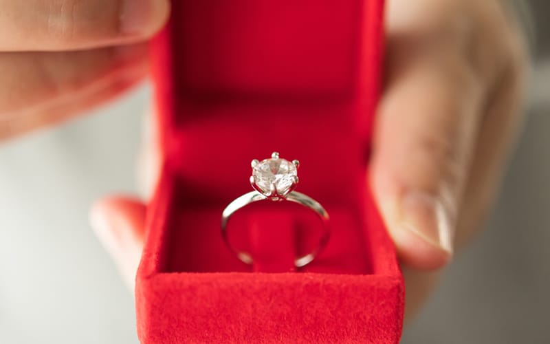 Diamond ring in box