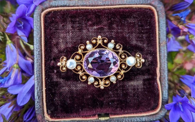 Amethyst Brooch