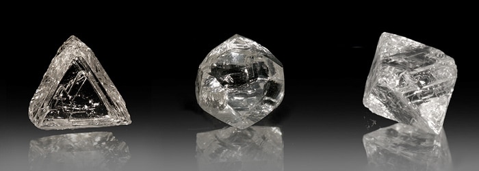 Three rough crystals