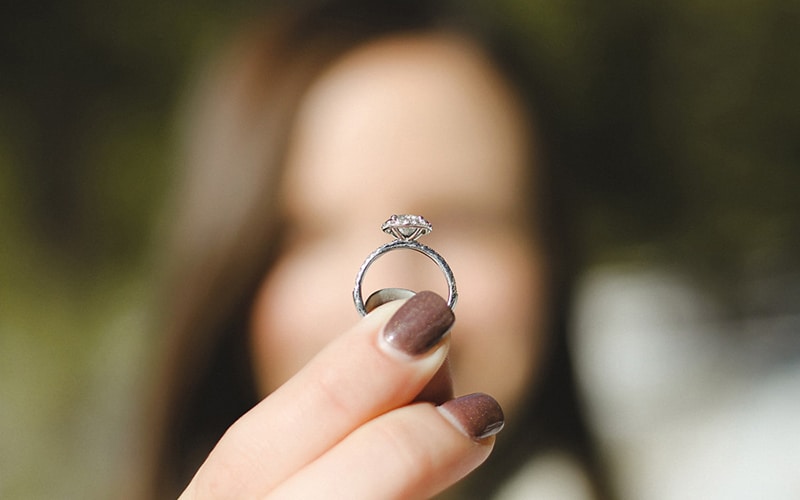 Woman holding ring