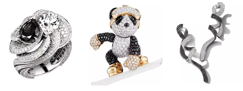 black diamond jewelry pieces