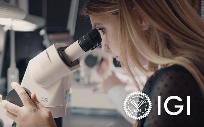 Gemologist Studying Diamonds