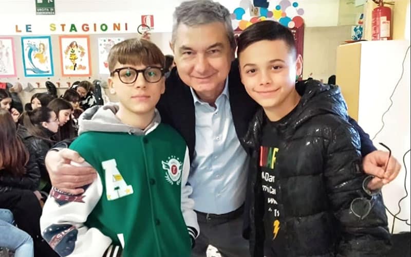Teacher and students