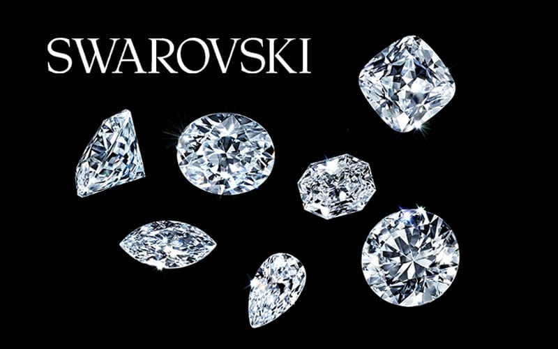 Swarovski diamonds on black background